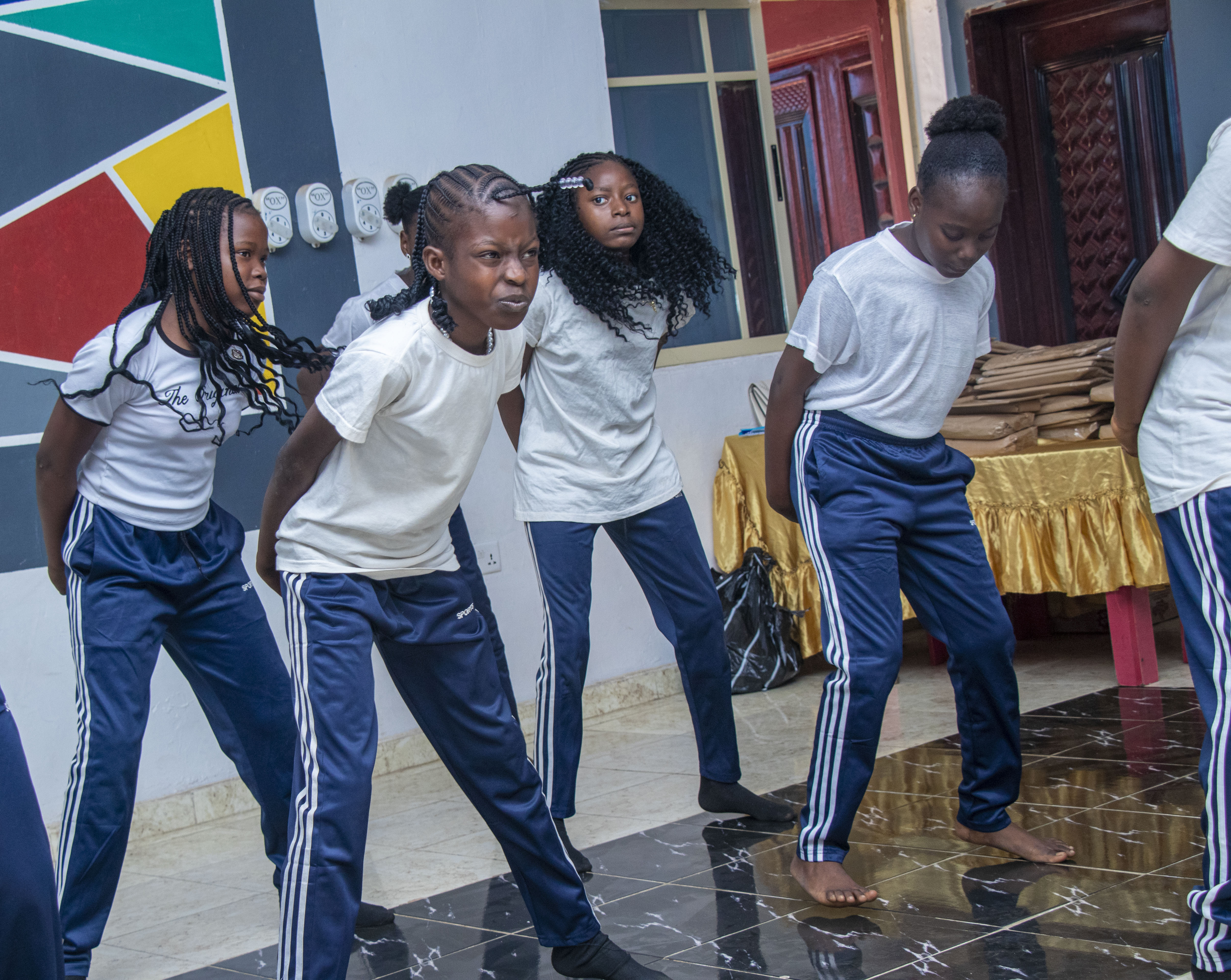 Students on stage